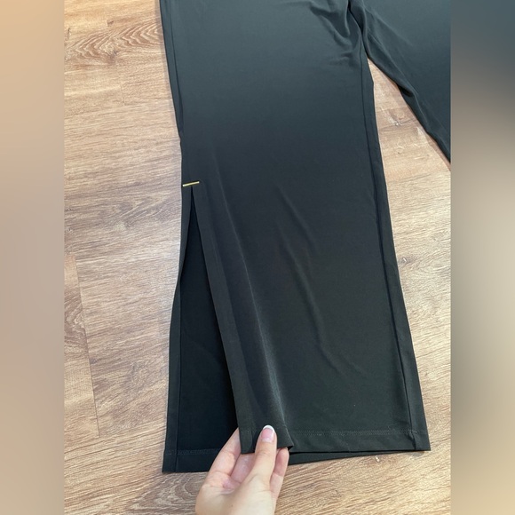 Susan Graver Stretchy Pants Split Leg Detail Size 1X Gold Black Comfortable - Picture 2 of 8